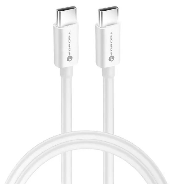 Cablu Forcell - F-Energy C338, USB-C/USB-C, 60W, 2m, alb