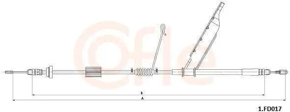 Cablu, frana de parcare COFLE 1.FD017