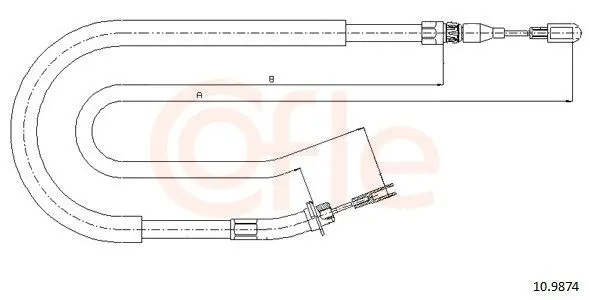 Cablu, frana de parcare COFLE 10.9874