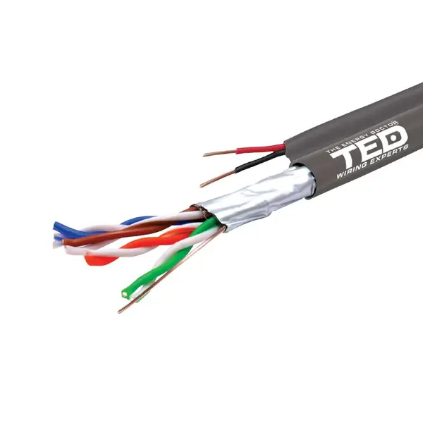 Cablu FTP Cat.5e Cupru 4x2x0.5mm + 2x0.75mm alimentare, rola 305m, TED Wire Expert TED002389