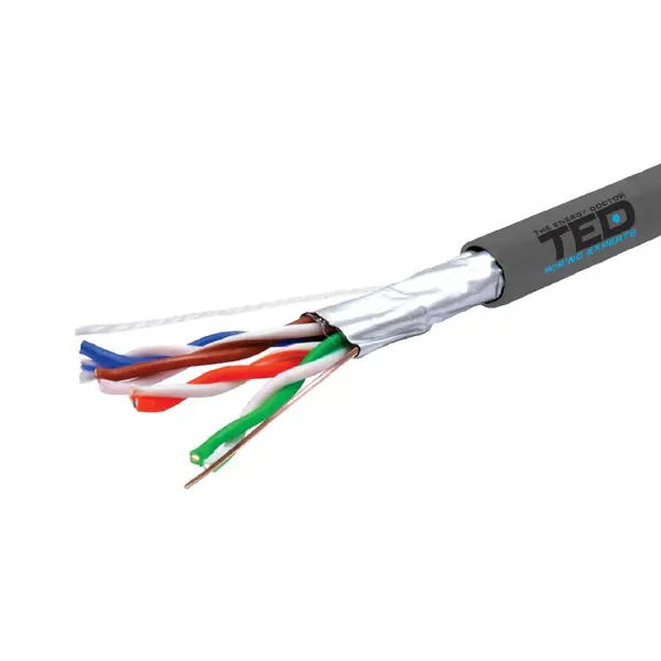 Cablu FTP Cat.5e cupru integral 0.52mm 24AWG 305m, certificat FLUKE Pass, TED Wire Expert TED002396