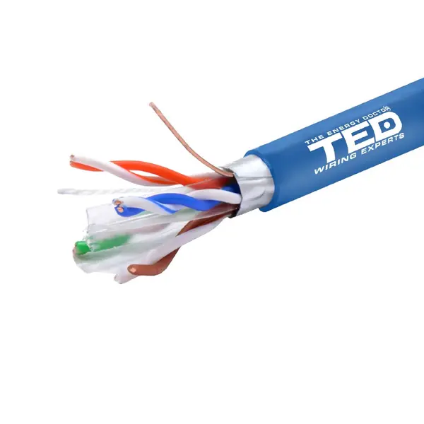 Cablu FTP Cat.6 cupru integral 0,51 mm, 305 m, albastru, TED Wire Expert TED002426