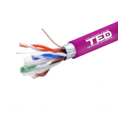 Cablu FTP Cat.6 cupru integral 0,56 mm LSZH ignifug 305 m, TED Wire Expert TED002433