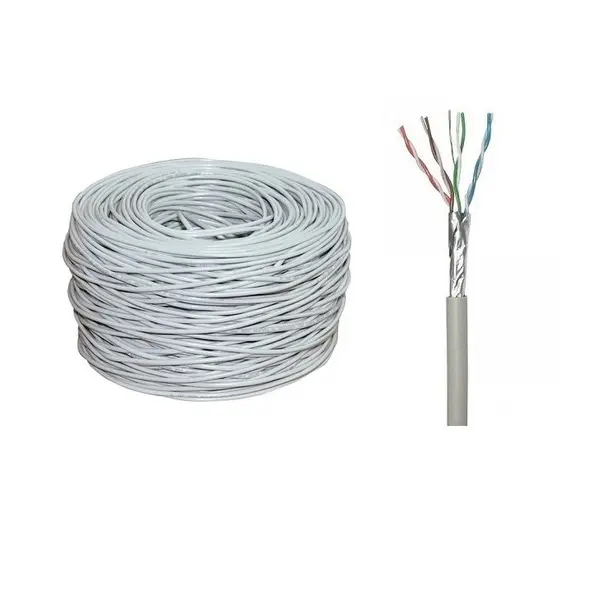 Cablu FTP CAT5 cu conductor CCA 4x2x0.5mm, rolă 305m, gri