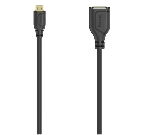 Cablu Hama MicroUSB - USB, 0.15 m (Negru)