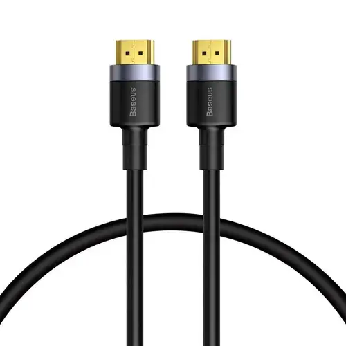 Cablu HDMI Baseus Cafule CADKLF-E01, rezolutie maxima 4K UHD (3840 x 2160) la 60 Hz, conectori auriti, 1m, Negru