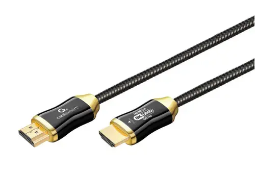 Cablu HDMI Gembird Active Optical AOC Ultra High speed cu Ethernet, AOC Premium Series, 20m (Negru/Auriu)