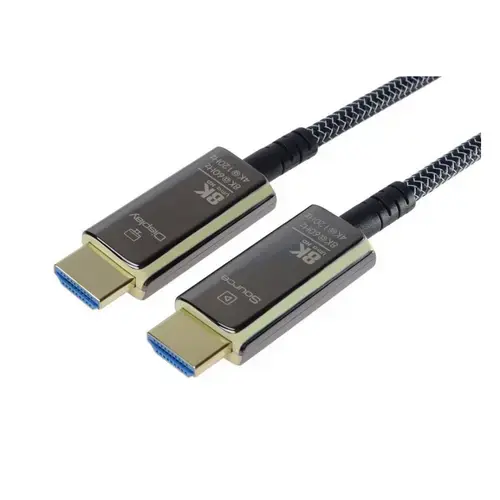 Cablu HDMI Optic, 48Gbps, 8K@60Hz, Active Optical (AOC), V2.1, manson de plasa, conectori auriti, 5m, PremiumCord kphdm21t05
