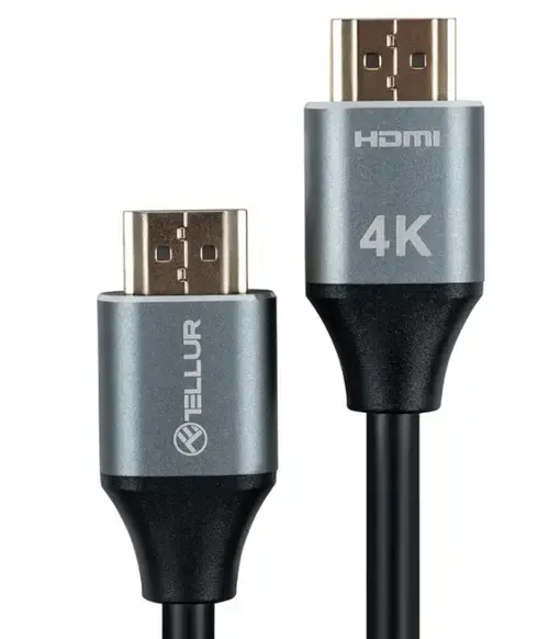 Cablu High Speed HDMI 2.0 Tellur, 4K, 18Gbps, tata-tata, Ethernet, aurit, 3m, Negru