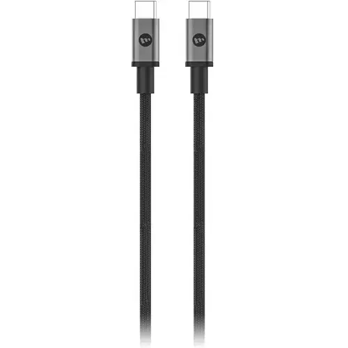Cablu impletit fast charge 1.5m Mophie USB-C la USB-C 3.1 Gen 1, Negru