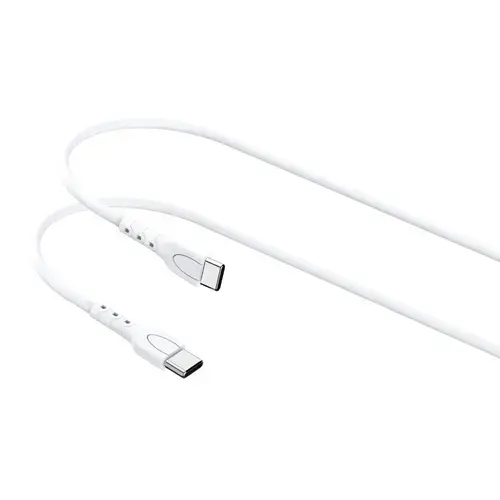 Cablu Lemontti Fast Charge Type-C la Type-C, 1.2m, Alb