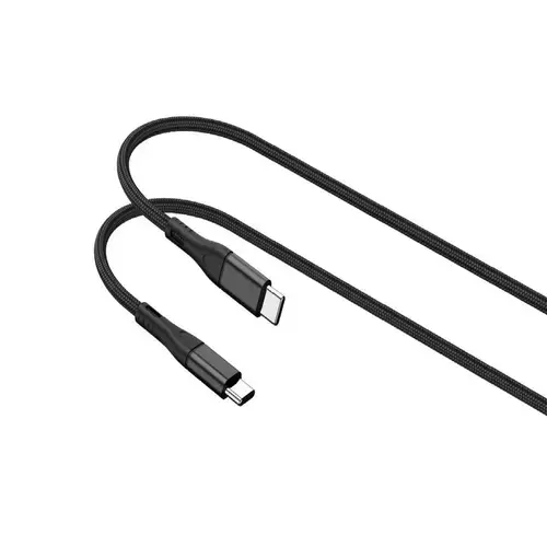Cablu Lemontti Type-C la Type-C, 65W, 1.2m, Negru