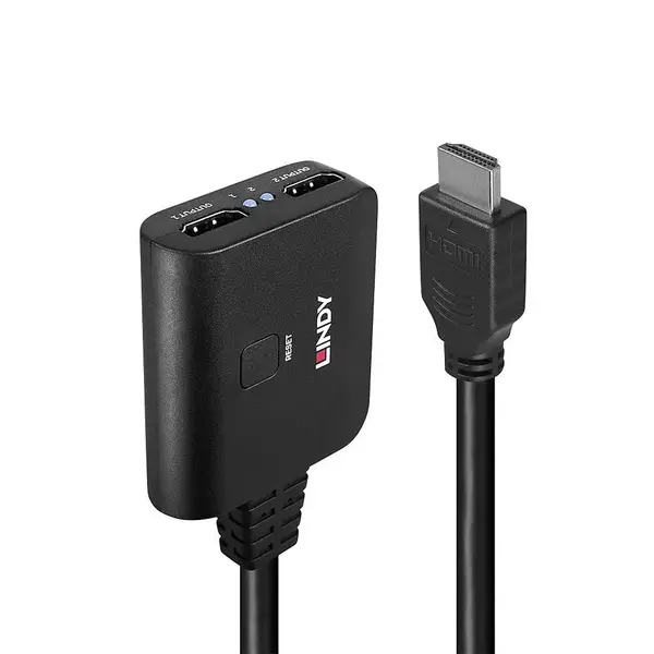 Cablu Lindy 2 porturi HDMI 4K60 negru Cablu Lindy 2 porturi HDMI 4K60 negru