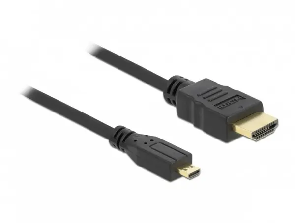 Cablu micro-D HDMI la HDMI 4K v1.4 T-T 1m Negru, Delock 82661