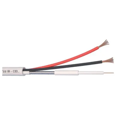 Cablu Microcoaxial + alimentare 2x0.5, Cupru, 100ml Elan Italia MCX75-2x0.5