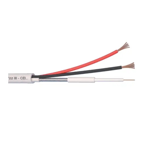 Cablu microcoaxial cu alimentare 2×0.5 mm cupru, 75 Ohm, rola 100m, ELAN