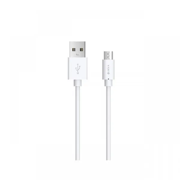 Cablu MicroUSB Devia Kintone White 1m