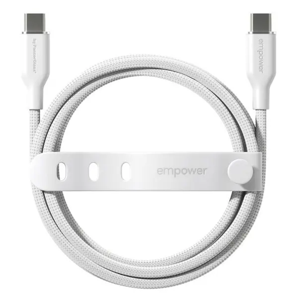 Cablu PanzerGlass - Data Racing, USB-C/USB-C, 2 m, Silver White