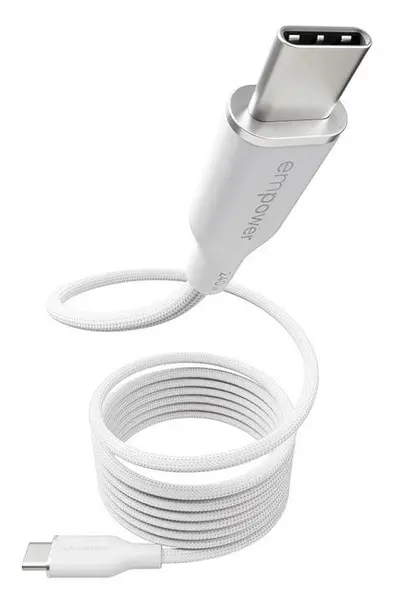 Cablu PanzerGlass - Magnetic Snake, USB-C/USB-C, 1.5 m, Silver White