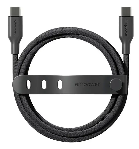 Cablu PanzerGlass - Racing, USB-C/USB-C, 2 m, negru