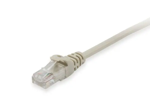 Cablu Patch Ethernet Cat6 U/UTP 2 m, AWG 26 (CCA), RJ‑45 Gold, PVC bej, 250 MHz EQUIP 625411