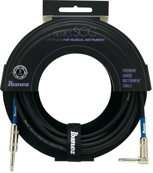 Cablu pentru chitară Ibanez - SCC20L, 6.3 mm, 6 m, negru/albastru