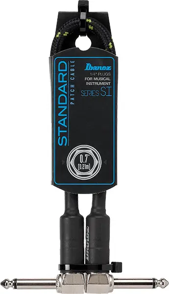 Cablu pentru chitară Ibanez - SI07 BG, 6.3 mm, 0.2 m, negru/verde