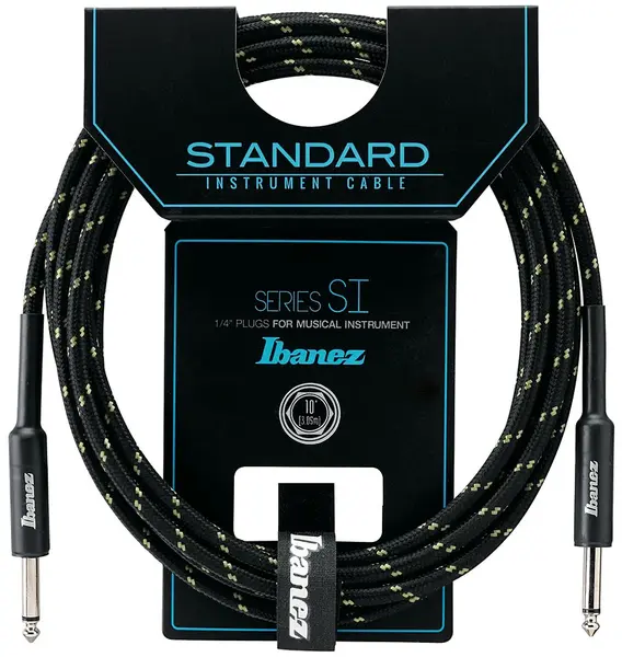 Cablu pentru chitară Ibanez - SI10 BG, 6.3 mm, 3 m, negru/verde