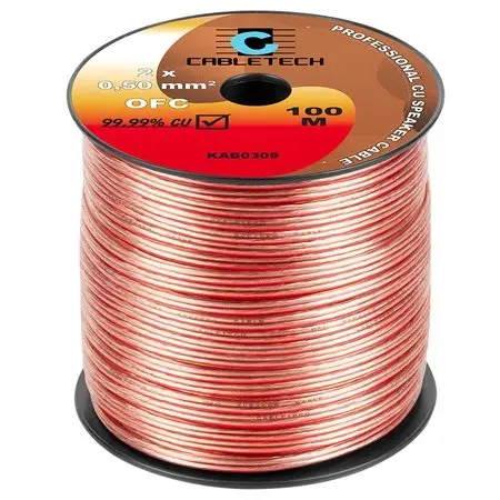 Cablu pentru difuzor, cupru OFC, 2 x 0.5 mm2, Rola 100m KAB0309