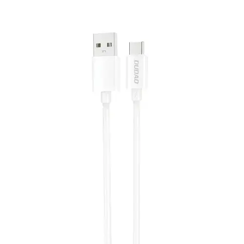 Cablu pentru incarcare si transfer de date Dudao L4ST, USB/USB-C, 2A, 1m, Alb