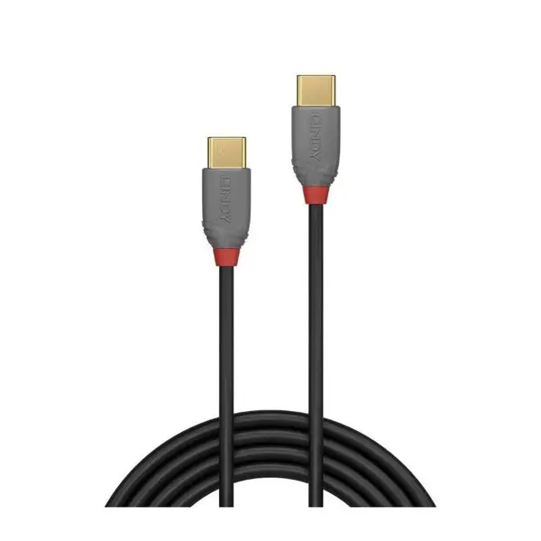 Cablu periferice LINDY Anthra, USB 2.0 tip C Male - USB 2.0 tip C Male, 2m, negru-gri