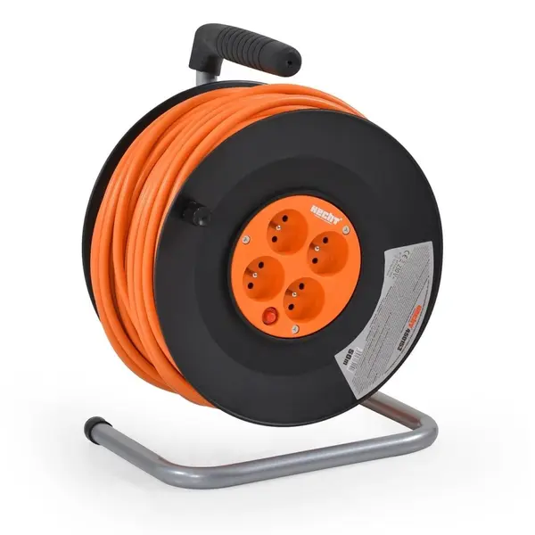 Cablu Prelungitor - 50 m, rola pe tambur cu 4 prize 450153
