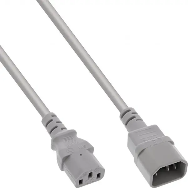 Cablu prelungitor alimentare C13 la C14 0.75m Gri, Inline IL16507A