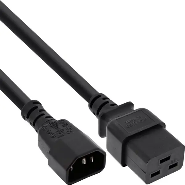 Cablu prelungitor alimentare C14 la C19 3m Negru, Inline IL16659H