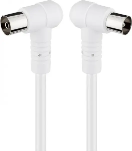 Cablu prelungitor antena coaxial 80 dB unghi 90 grade T-M 1.5m Alb, G67353