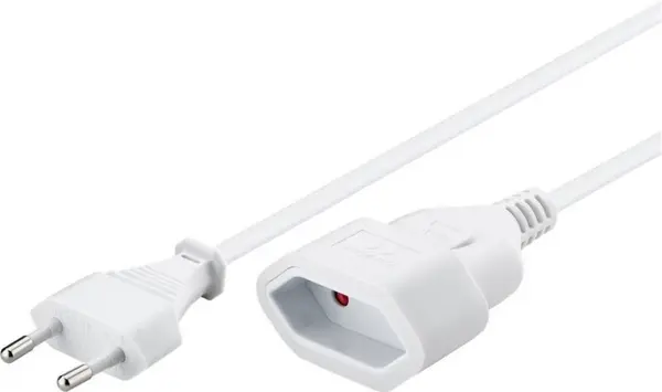 Cablu prelungitor de alimentare Euro T-M Alb 2m, kpsm2w