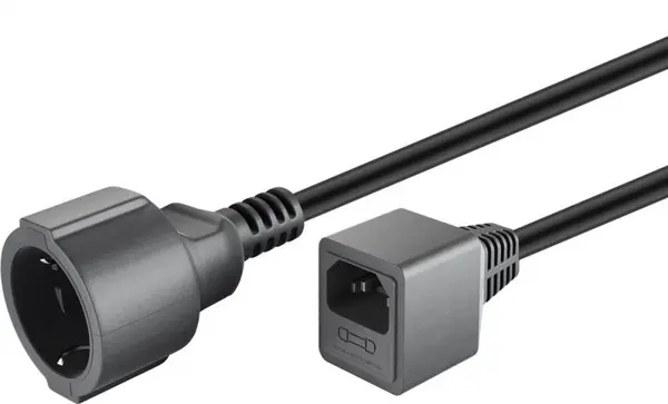 Cablu prelungitor pentru UPS C14 la Schuko siguranta 10A 1.5m, 55528