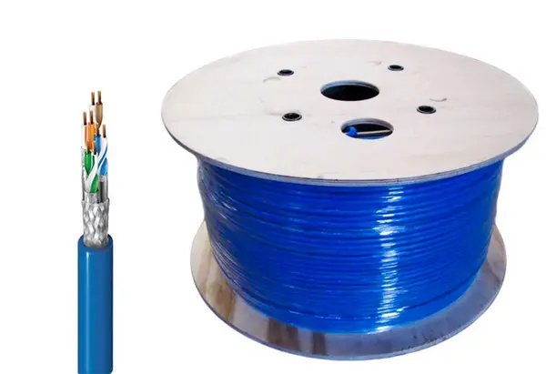 Cablu retea S/FTP Cat6A+ din cupru, 625MHz, 23AWG, LSZH, tambur 500m, albastru, 10GXE02D