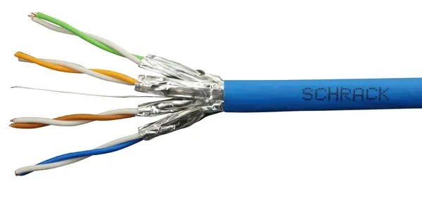 Cablu retea U/FTP Cat.6a cablare structurata, Schrack HSKF423HB1, 500MHz, 4x2xAWG23/1, LS0H, Euroclasa EN50575, albastru