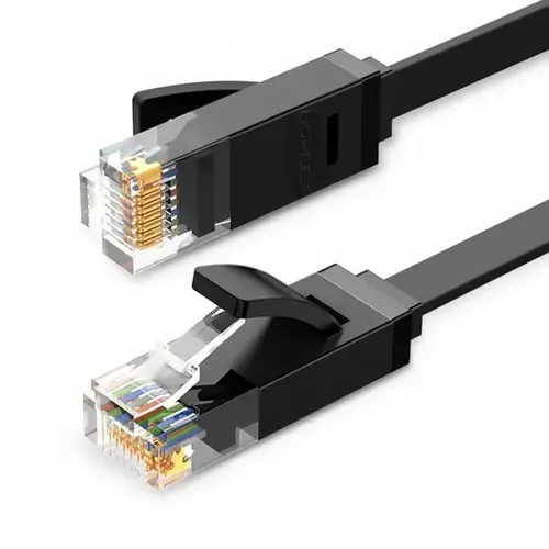 Cablu Retea UGREEN NW102 Flat, UTP, Cat6, 1m, Negru