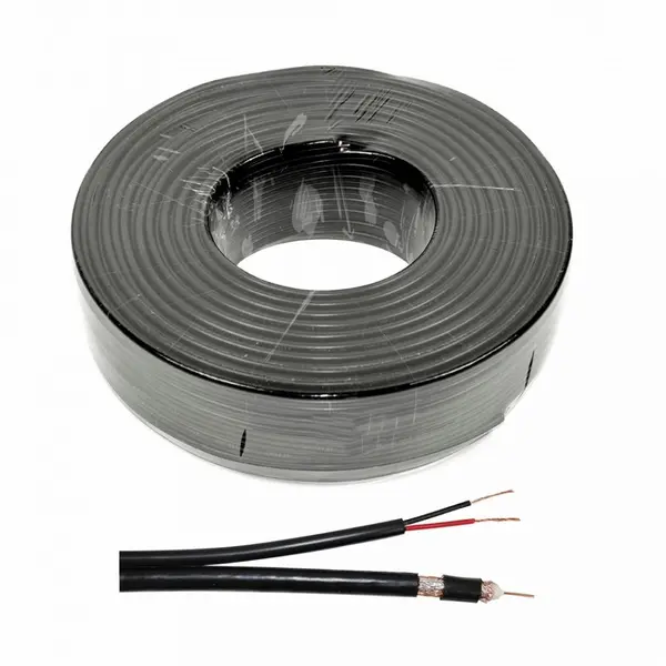 Cablu RG 59 coaxial cu alimentare 2x0.75, CUPRU 100%, rola 100 m 201801013033