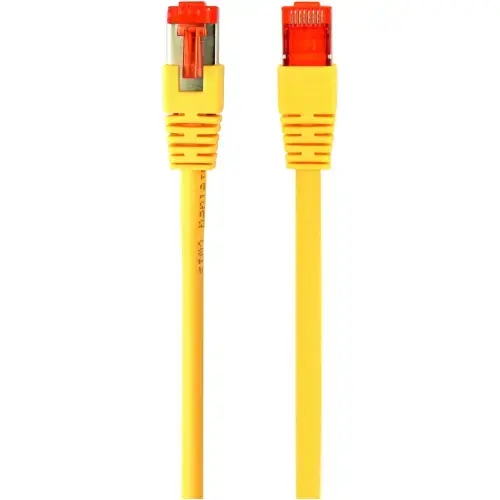 Cablu S/FTP GEMBIRD Cat6a, LSZH, cupru, 1 m, galben, AWG27, dublu ecranat PP6A-LSZHCU-Y-1M