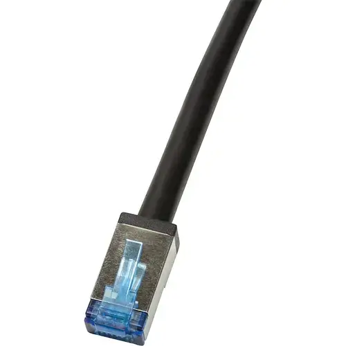Cablu S/FTP LOGILINK Cat6a, cupru-aluminiu, 1 m, negru, AWG26, dublu ecranat CQ7033S