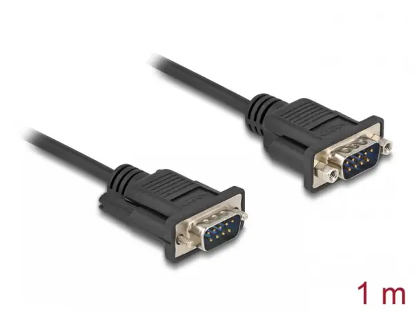 Cablu serial RS-232 DB9 T-T 1m Negru, Delock 88000