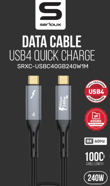 CABLU SERIOUX USB-C TO USB-C NEGRU CABLU SERIOUX USB-C TO USB-C NEGRU