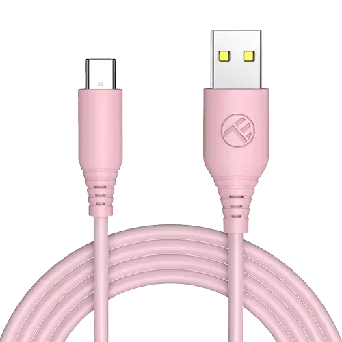 Cablu silicon Tellur USB to Type-C, 3A, 1m, Roz