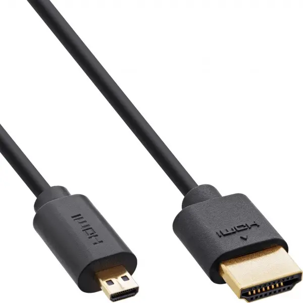 Cablu slim HDMI la micro HDMI-D 8K120Hz/4K144Hz 1m, InLine IL17901D