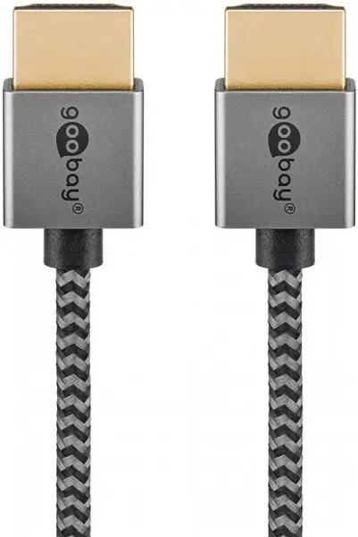 Cablu Slim High Speed HDMI 8K60Hz T-T 1m brodat, Goobay G75757