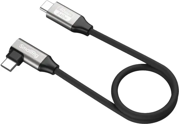 Cablu SmallRig - USB-C Straight/USB-C Angled, 40Gbps + 240W + 8K, 35 cm