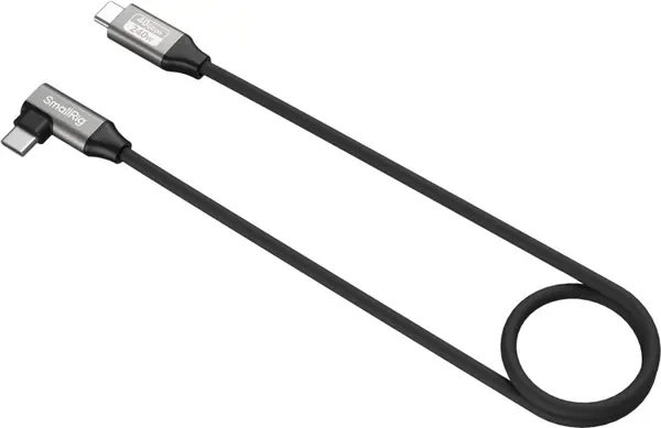 Cablu SmallRig - USB-C Straight/USB-C Angled, 40Gbps + 240W + 8K, 60 cm